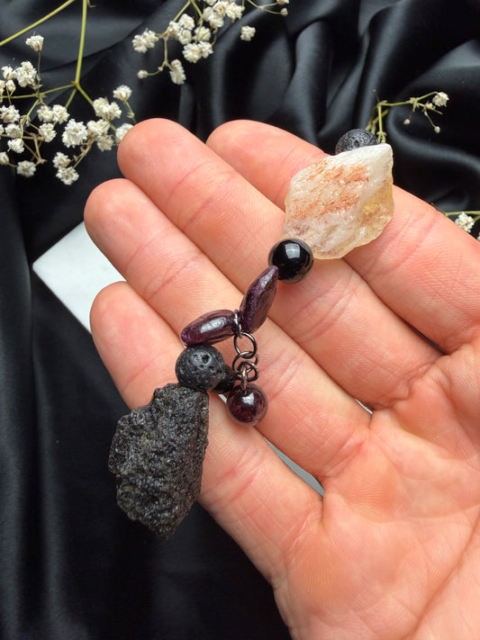 Lava, Granatas, Obsidianas, Citrinas