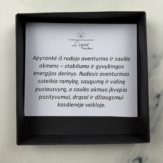 Aventurino ir Saulės akmens apyrankė