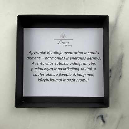 Aventurinas ir Saulės akmuo apyrankė