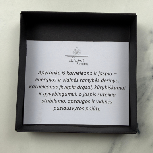 Karneleono ir Jaspio apyrankė